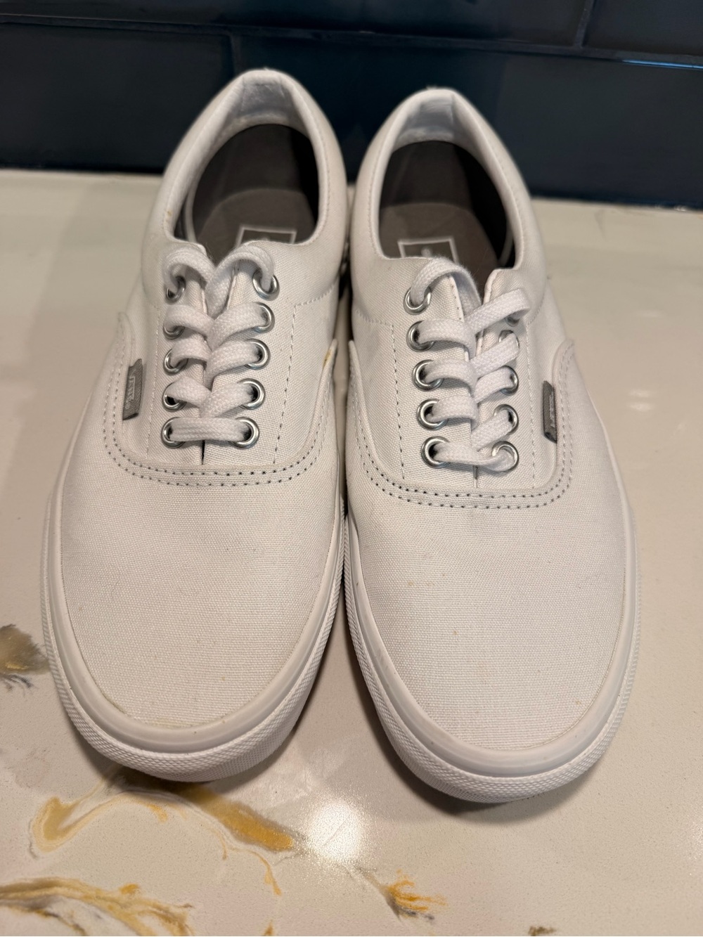 Vans White Low-Top Canvas Sneakers for Men